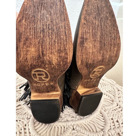 Roper Brown Heeled Fringe Boots, Size 8.5, New W/Tags!! Gorgeous!! - Picture 7 of 7